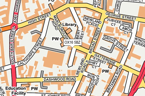 OX16 5BZ map - OS OpenMap – Local (Ordnance Survey)