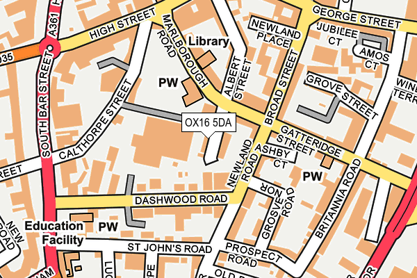 OX16 5DA map - OS OpenMap – Local (Ordnance Survey)