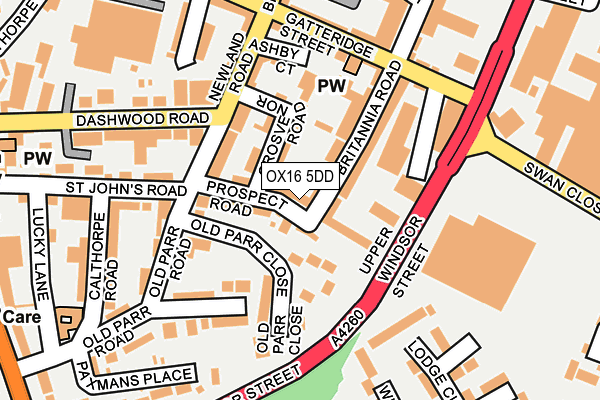 OX16 5DD map - OS OpenMap – Local (Ordnance Survey)