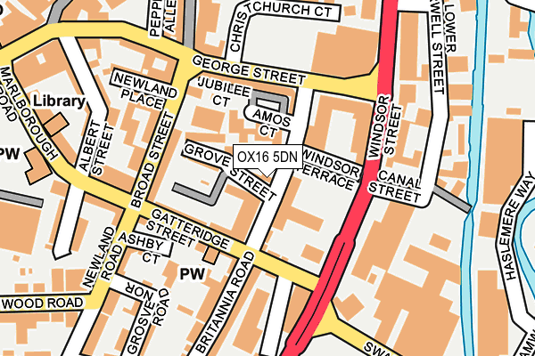 OX16 5DN map - OS OpenMap – Local (Ordnance Survey)