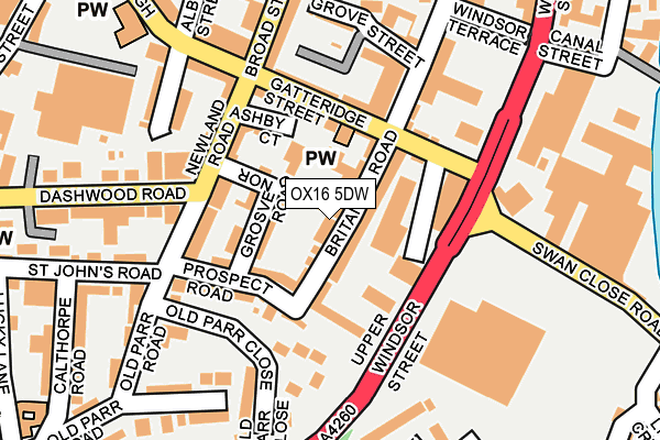 OX16 5DW map - OS OpenMap – Local (Ordnance Survey)