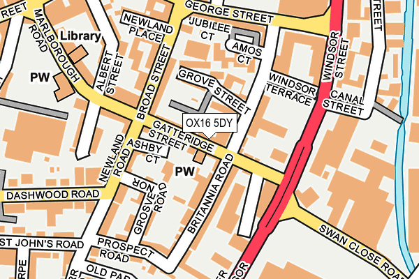 OX16 5DY map - OS OpenMap – Local (Ordnance Survey)