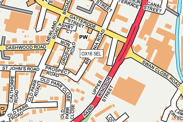 OX16 5EL map - OS OpenMap – Local (Ordnance Survey)