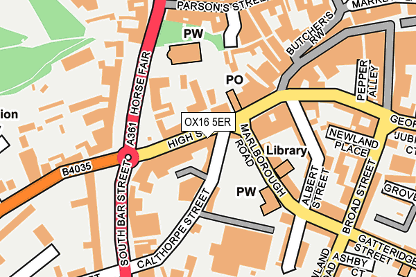 OX16 5ER map - OS OpenMap – Local (Ordnance Survey)