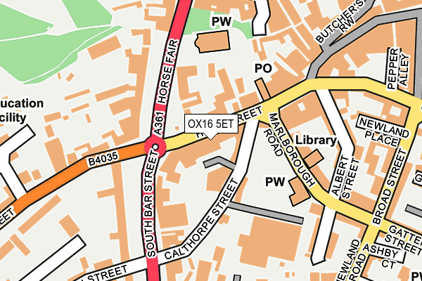 OX16 5ET map - OS OpenMap – Local (Ordnance Survey)