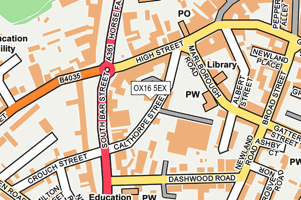 OX16 5EX map - OS OpenMap – Local (Ordnance Survey)