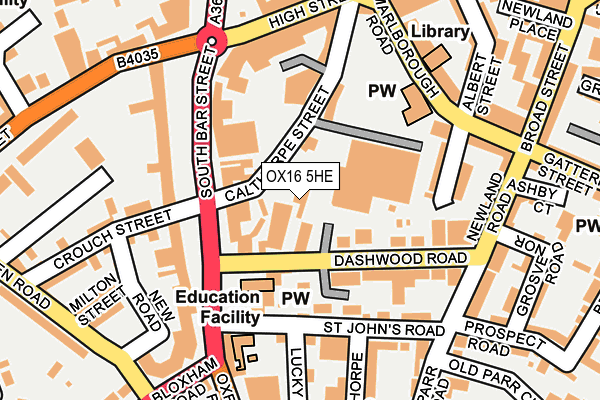 OX16 5HE map - OS OpenMap – Local (Ordnance Survey)