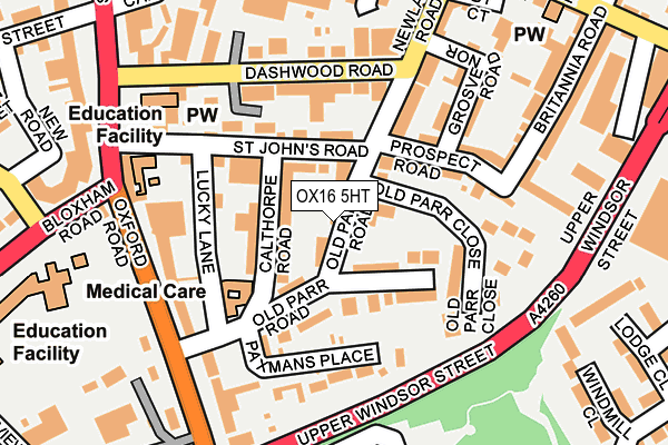 OX16 5HT map - OS OpenMap – Local (Ordnance Survey)