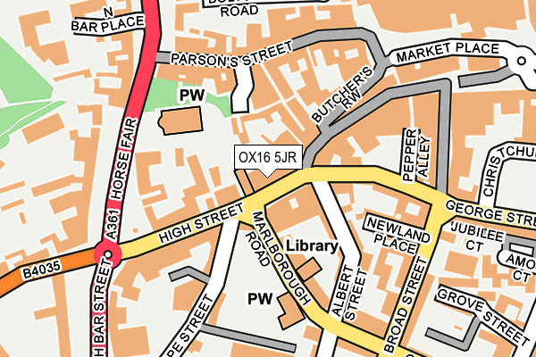 OX16 5JR map - OS OpenMap – Local (Ordnance Survey)