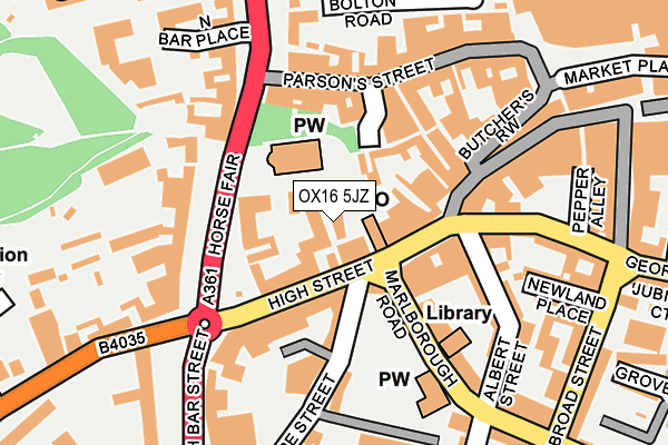 OX16 5JZ map - OS OpenMap – Local (Ordnance Survey)