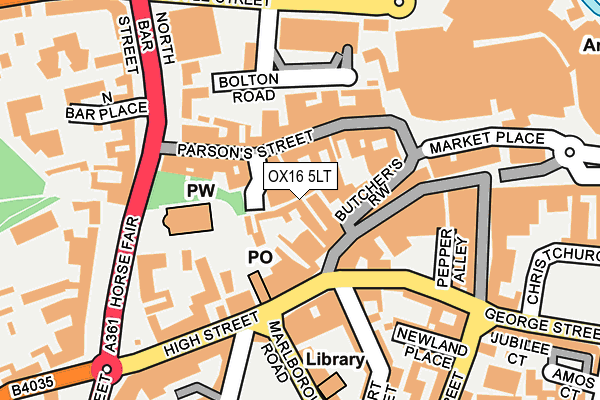OX16 5LT map - OS OpenMap – Local (Ordnance Survey)