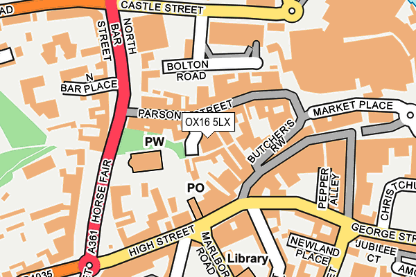 OX16 5LX map - OS OpenMap – Local (Ordnance Survey)