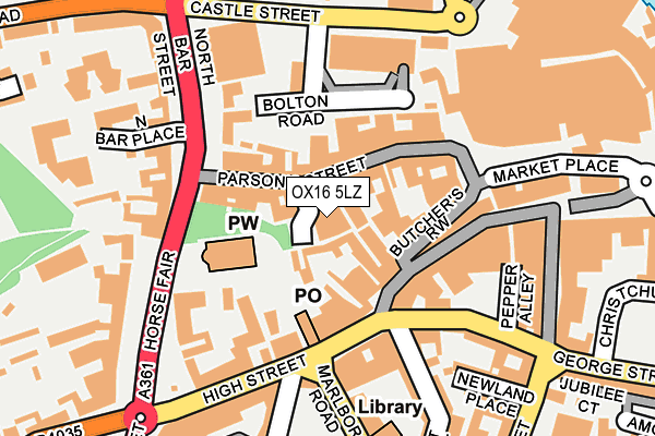 OX16 5LZ map - OS OpenMap – Local (Ordnance Survey)