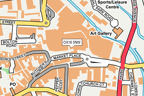 OX16 5NW map - OS OpenMap – Local (Ordnance Survey)