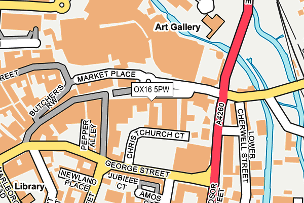 OX16 5PW map - OS OpenMap – Local (Ordnance Survey)