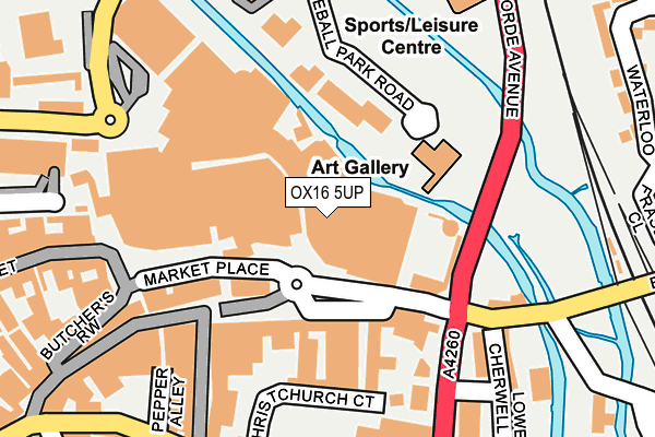 OX16 5UP map - OS OpenMap – Local (Ordnance Survey)