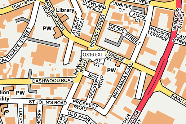 OX16 5XT map - OS OpenMap – Local (Ordnance Survey)