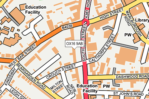 OX16 9AB map - OS OpenMap – Local (Ordnance Survey)