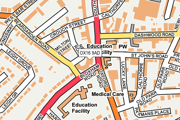 OX16 9AD map - OS OpenMap – Local (Ordnance Survey)