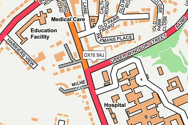 OX16 9AJ map - OS OpenMap – Local (Ordnance Survey)