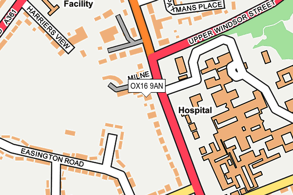 OX16 9AN map - OS OpenMap – Local (Ordnance Survey)