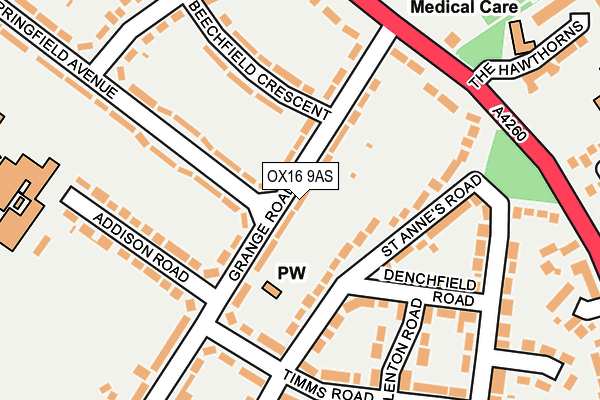 OX16 9AS map - OS OpenMap – Local (Ordnance Survey)