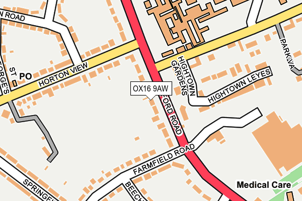 OX16 9AW map - OS OpenMap – Local (Ordnance Survey)