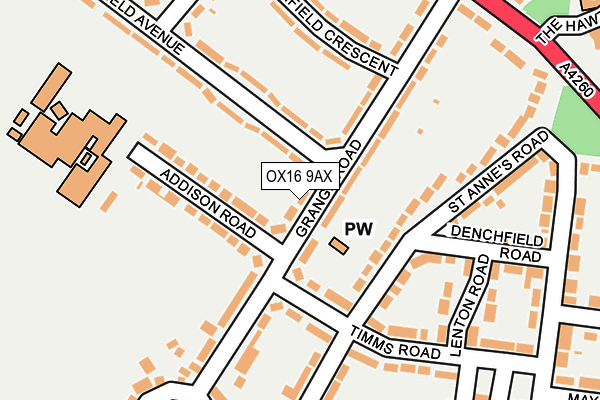 OX16 9AX map - OS OpenMap – Local (Ordnance Survey)