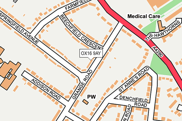 OX16 9AY map - OS OpenMap – Local (Ordnance Survey)