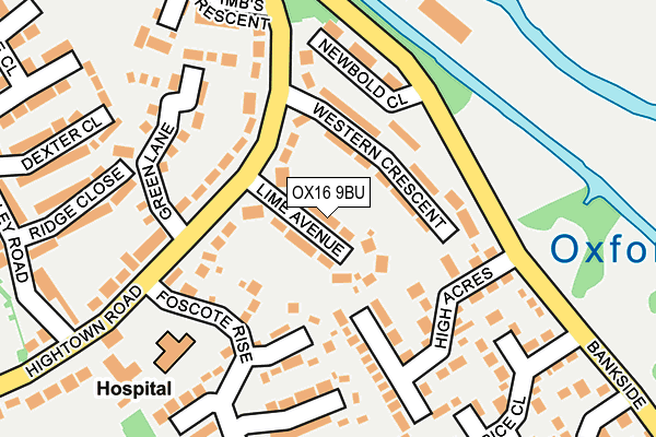 OX16 9BU map - OS OpenMap – Local (Ordnance Survey)