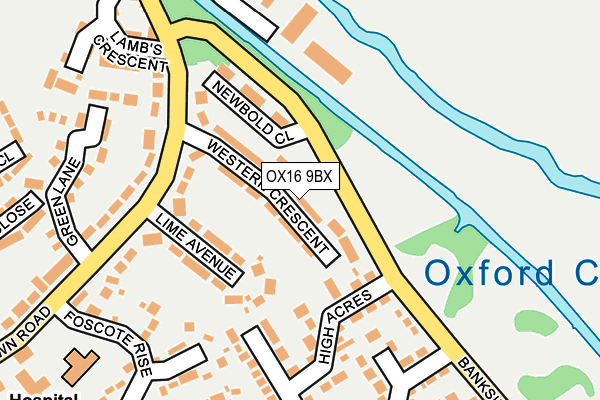 OX16 9BX map - OS OpenMap – Local (Ordnance Survey)