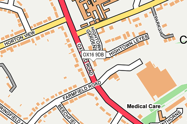 OX16 9DB map - OS OpenMap – Local (Ordnance Survey)