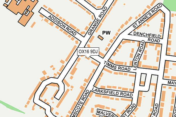 OX16 9DJ map - OS OpenMap – Local (Ordnance Survey)