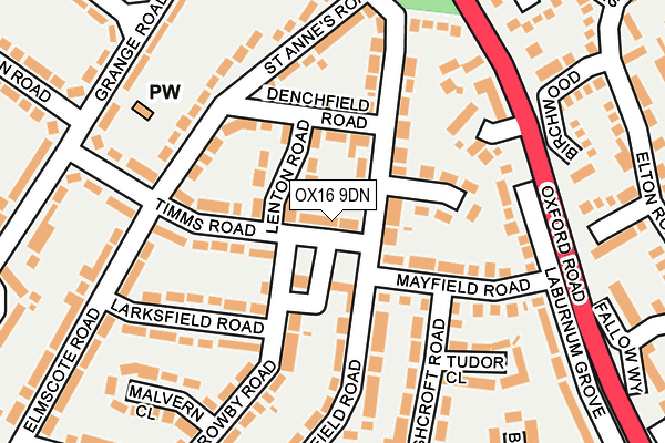 OX16 9DN map - OS OpenMap – Local (Ordnance Survey)