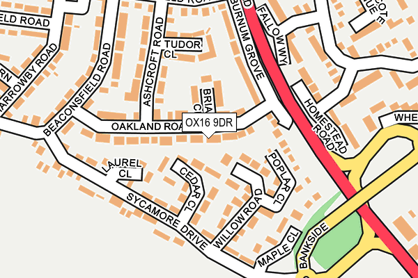 OX16 9DR map - OS OpenMap – Local (Ordnance Survey)