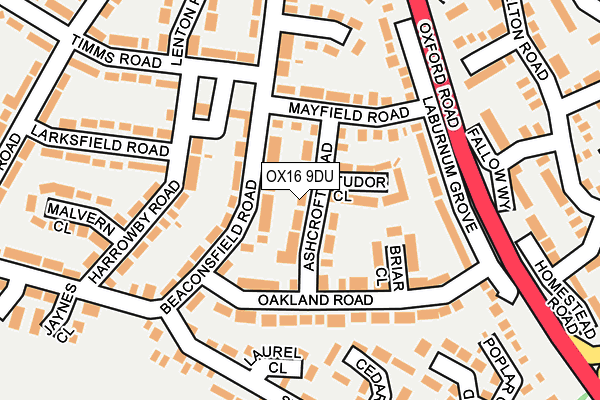 OX16 9DU map - OS OpenMap – Local (Ordnance Survey)