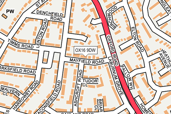 OX16 9DW map - OS OpenMap – Local (Ordnance Survey)