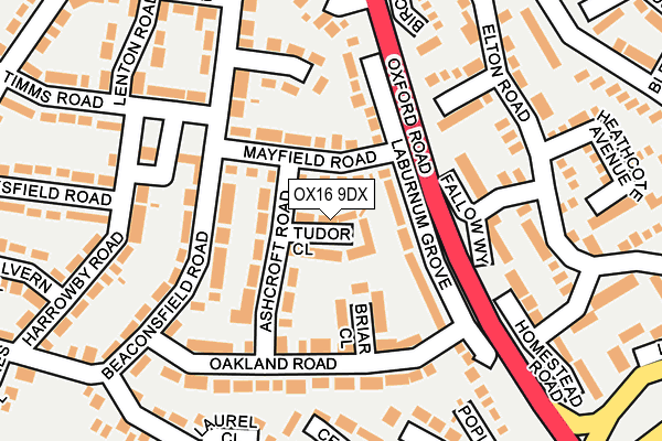 OX16 9DX map - OS OpenMap – Local (Ordnance Survey)