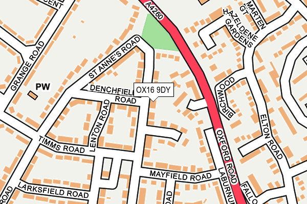 OX16 9DY map - OS OpenMap – Local (Ordnance Survey)