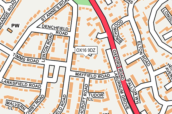 OX16 9DZ map - OS OpenMap – Local (Ordnance Survey)