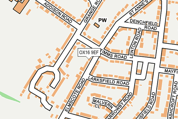 OX16 9EF map - OS OpenMap – Local (Ordnance Survey)