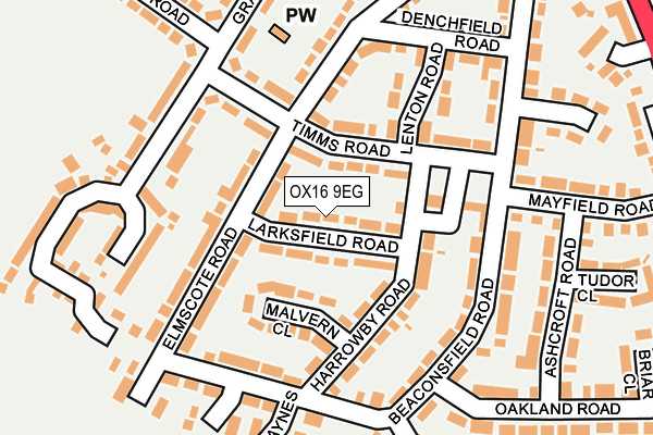 OX16 9EG map - OS OpenMap – Local (Ordnance Survey)