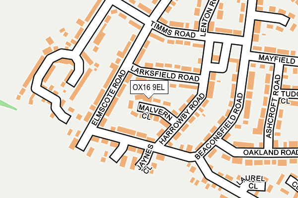 OX16 9EL map - OS OpenMap – Local (Ordnance Survey)