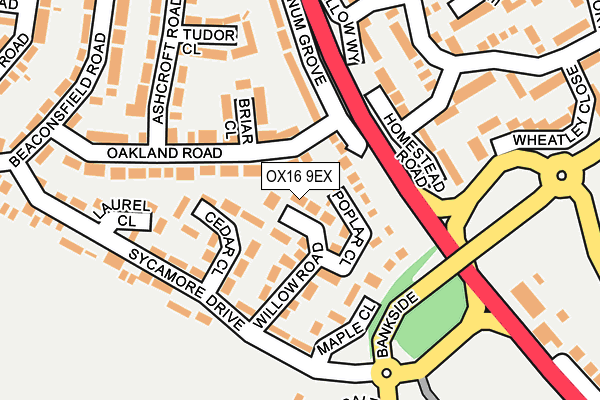 OX16 9EX map - OS OpenMap – Local (Ordnance Survey)