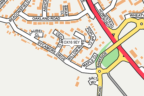 OX16 9EY map - OS OpenMap – Local (Ordnance Survey)