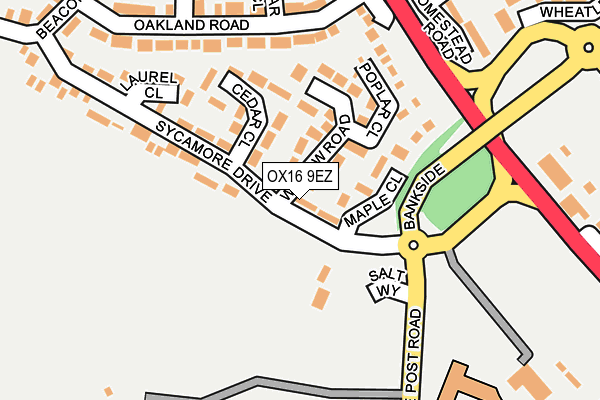 OX16 9EZ map - OS OpenMap – Local (Ordnance Survey)