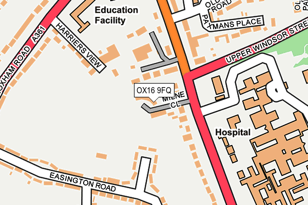 OX16 9FQ map - OS OpenMap – Local (Ordnance Survey)