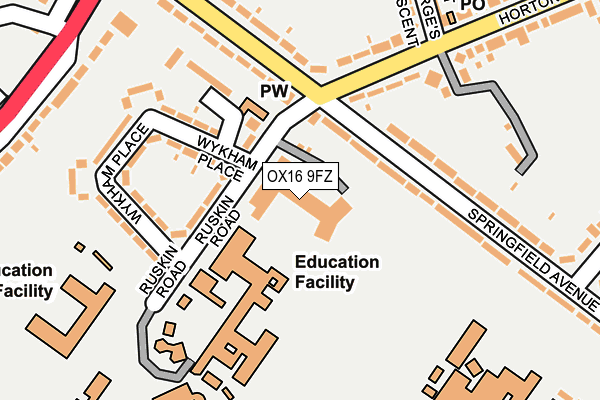 OX16 9FZ map - OS OpenMap – Local (Ordnance Survey)