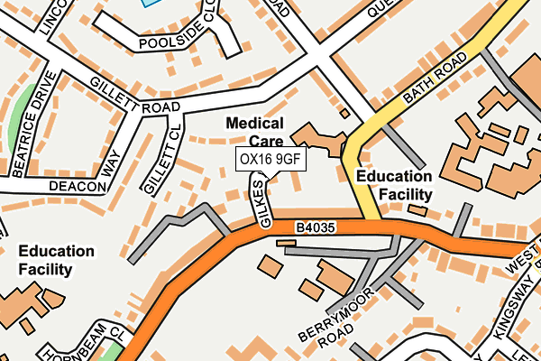 OX16 9GF map - OS OpenMap – Local (Ordnance Survey)