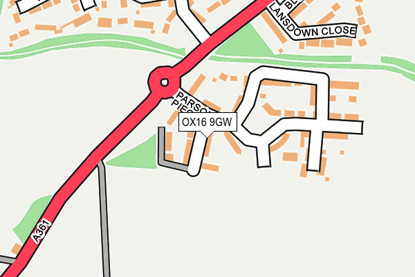 OX16 9GW map - OS OpenMap – Local (Ordnance Survey)